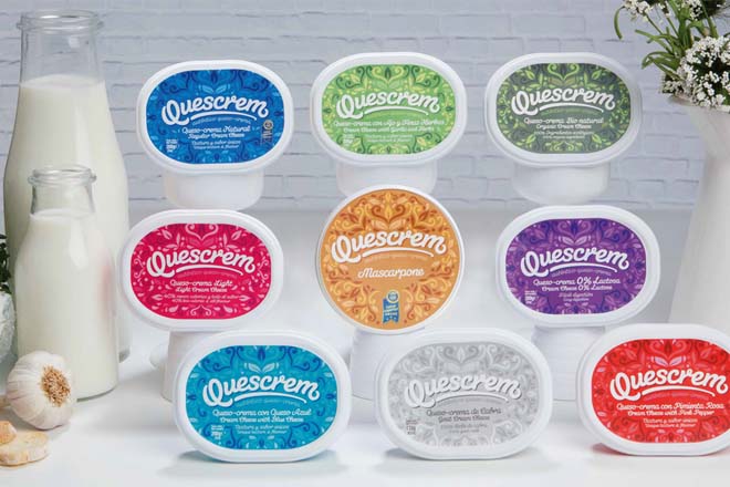Algunos de los productos que Innolact SL fabrica con la marca Quescrem