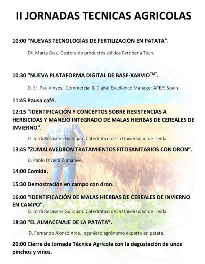 programa XORNADAS TECNICAS AGRICOLAS Fotoagraria A Limia