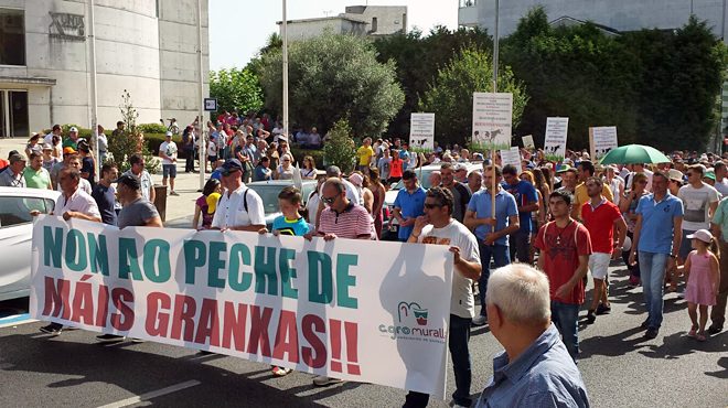 Manifestación de Agromuralla en Lugo no ano 2015