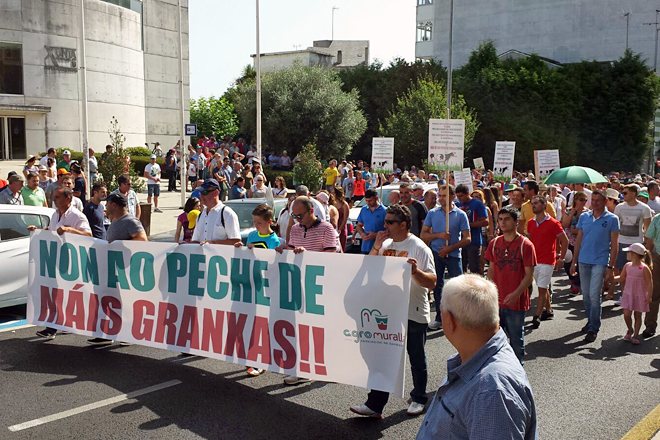 Manifestación de Agromuralla en Lugo no ano 2015