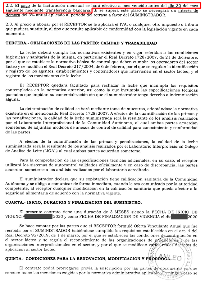 Uno de los contratos denunciados por COAG ante la AICA