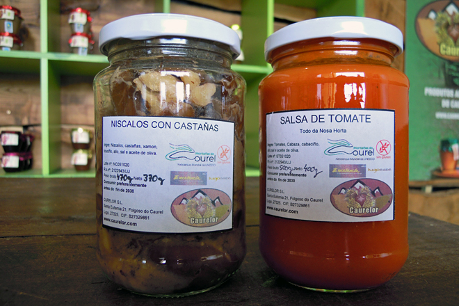 Níscalos con castañas e salsa de tomate, produtos deste ano 2020