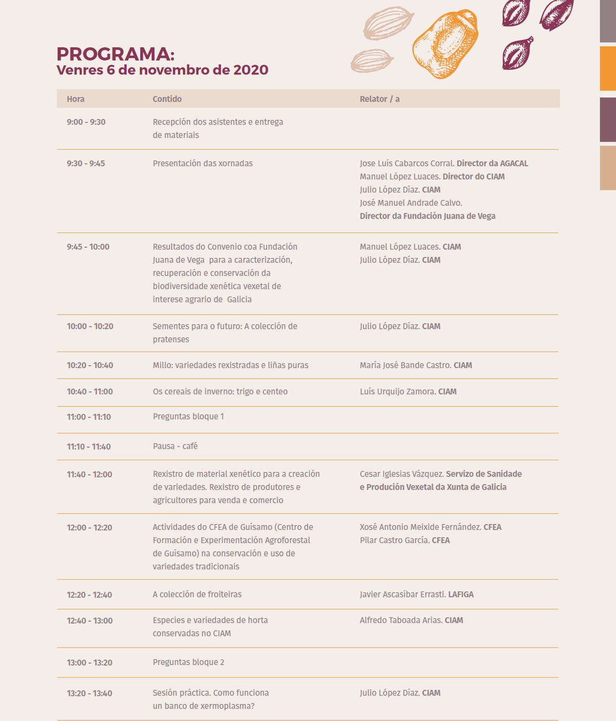 XORNADA JUANA DE VEGA CIAM programa