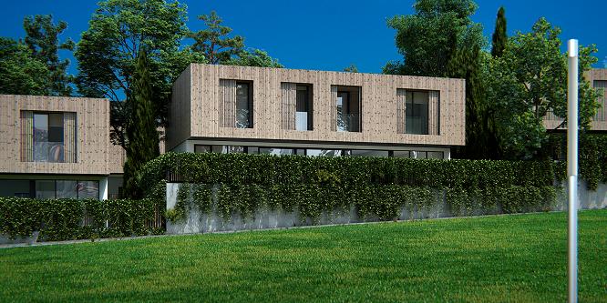 Urbanización residencial Paraíso Oleiros, cuxa construción se vai levar a cabo empregando madeira