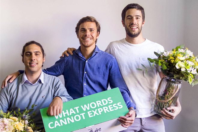 Sergi, en medio, junto a Marc y Andrés, cofundadores de Colvin