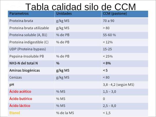 calidad silo grano humedo