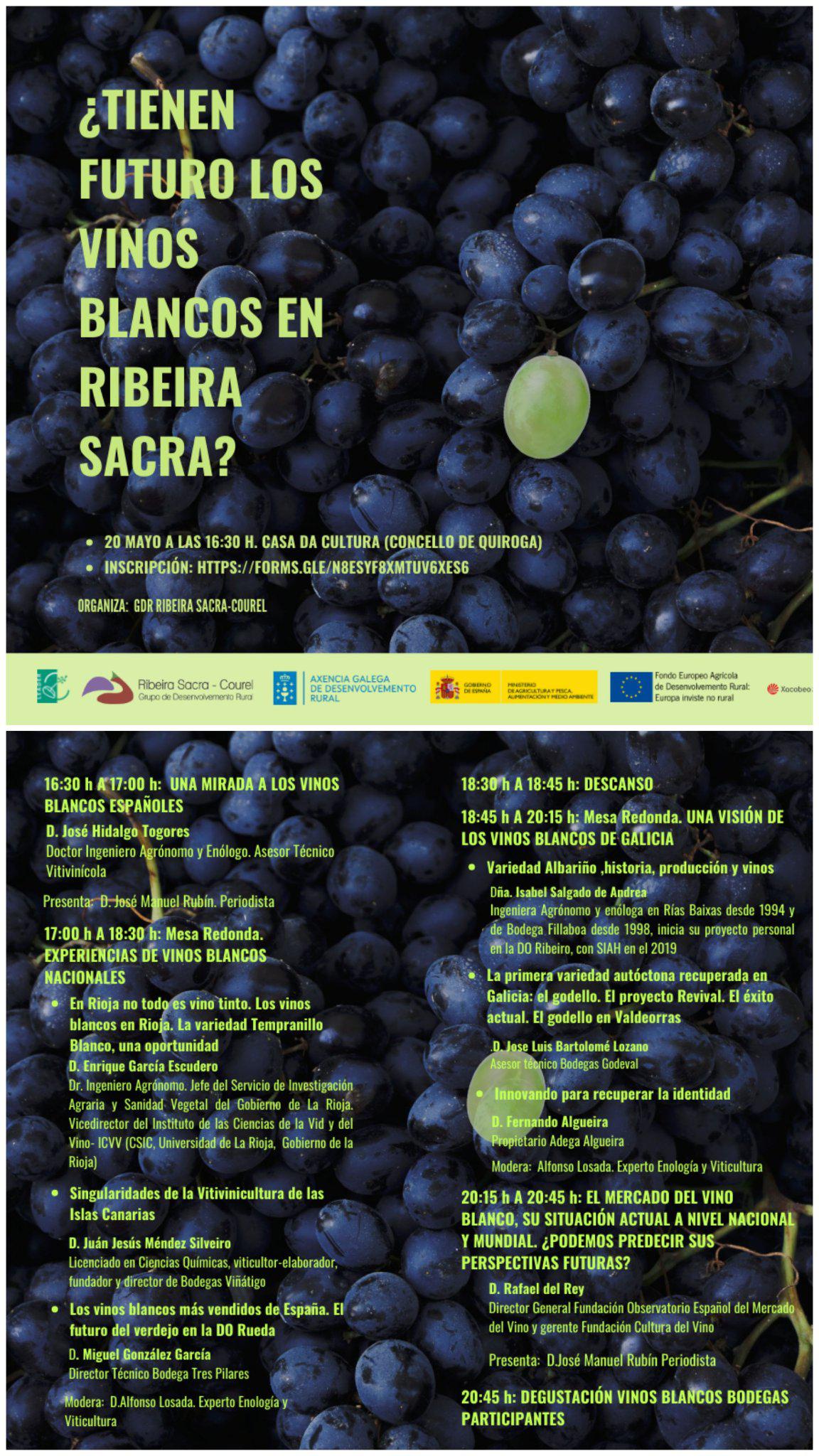 Programa jornada 20 mayo blancos ribeira sacra