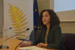 Mónica Freire, presentando o balance.