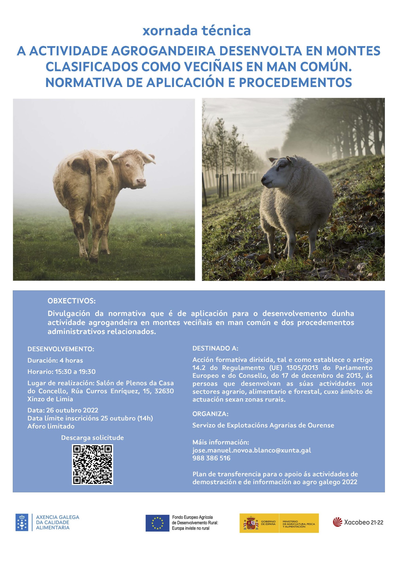 Cartel Xornada Técnica A actividade agrogandeira desenvolta en montes