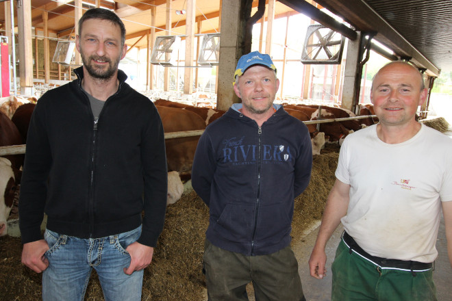 (de esquerda a dereita) Gandeiros: Moser Stefan, Spendelhofer Josef, Fischer Leopold Foto: Perschlingtal Milch