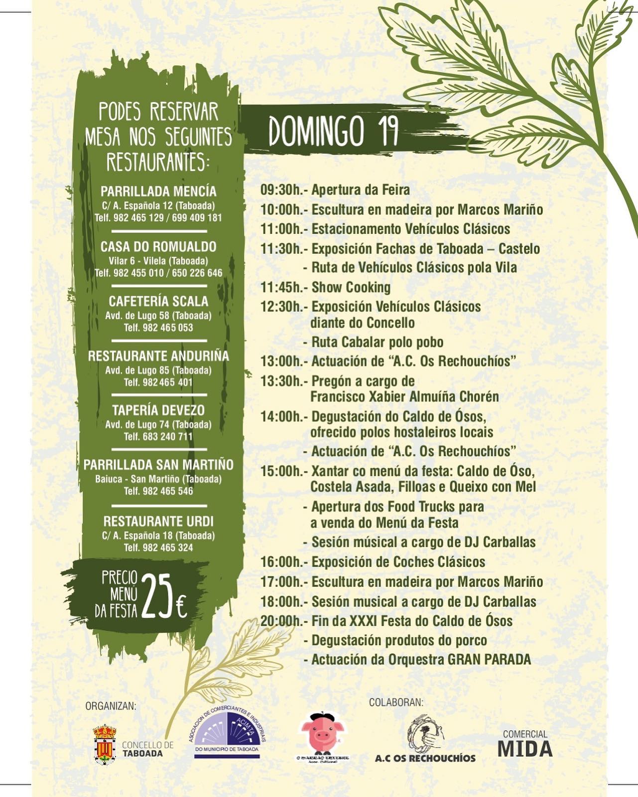 programa Caldo de Ósos Taboada 2023