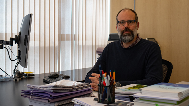 Roberto Lorenzana, nas instalacións do Ligal en Mabegondo
