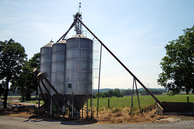 Silos para a colza e a soia, que mercan directamente no porto