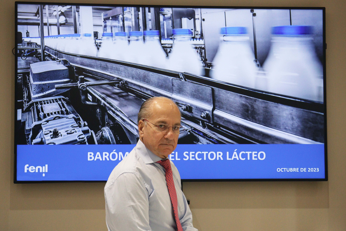 Luis Calabozo, director de la FENIL, durante la presentación del Barómetro del Sector Lácteo