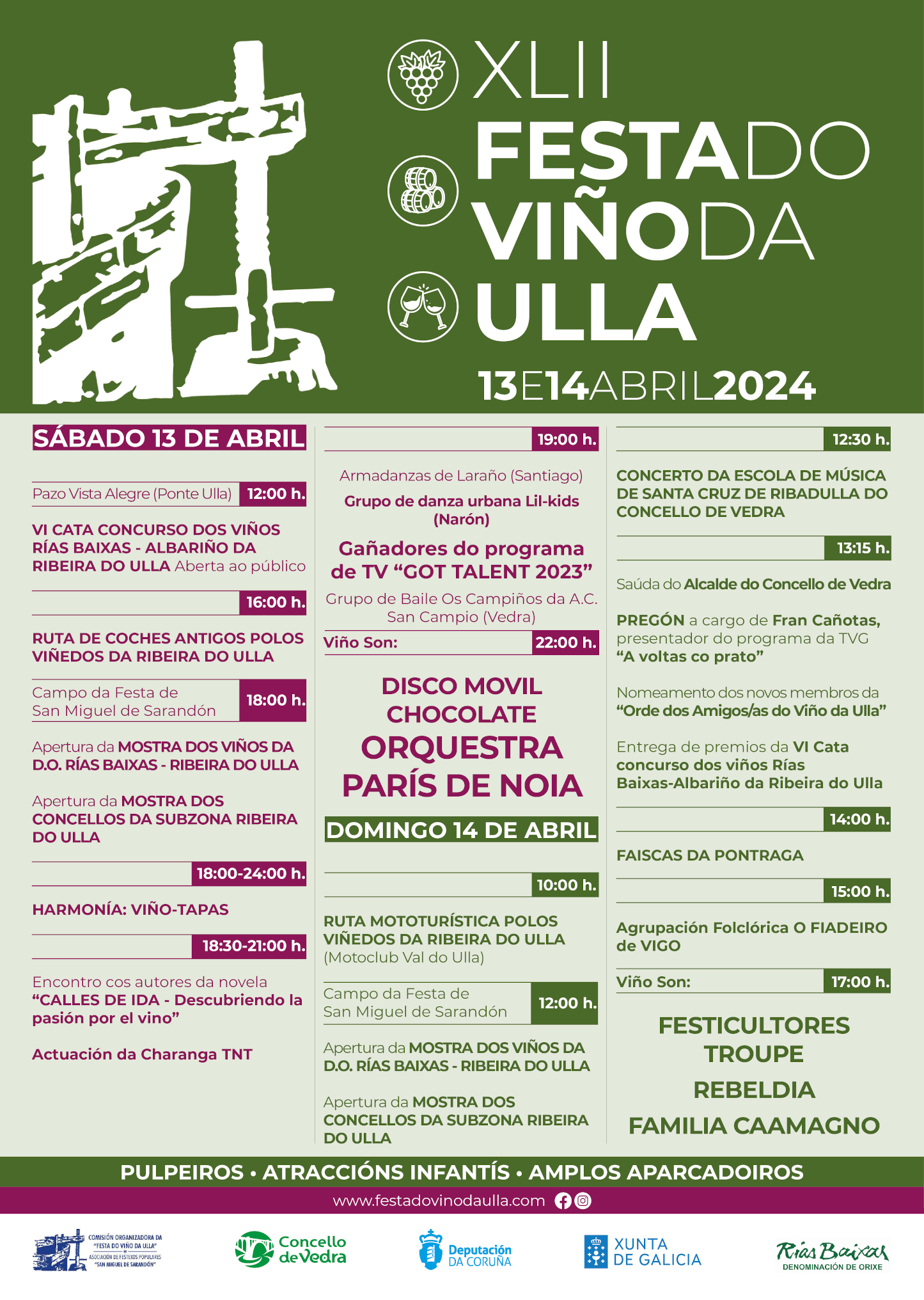 Cartel Programación Festa do Viño da Ulla 2024