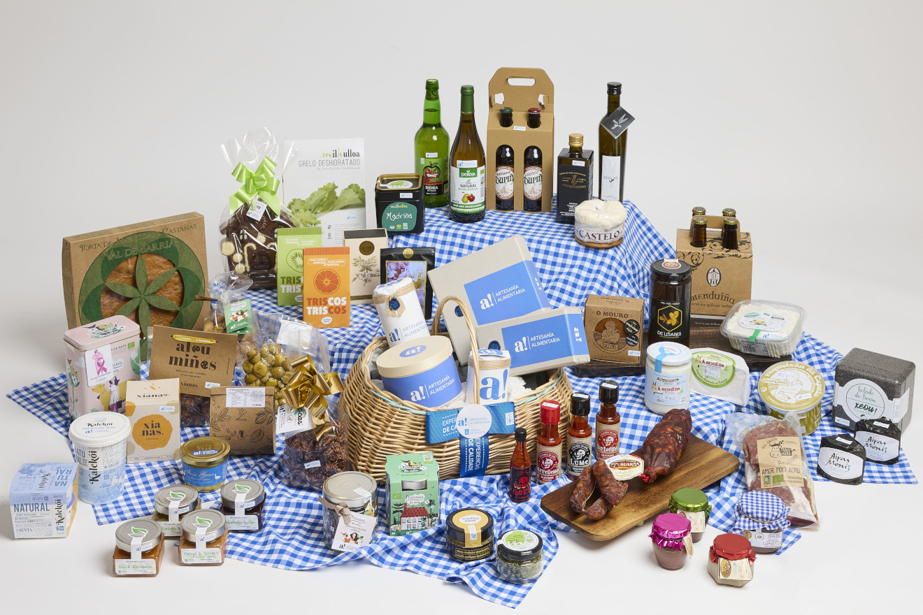 Algúns dos produtos amparados polo selo de calidade Artesanía Alimentaria de Galicia. Foto: Cedida